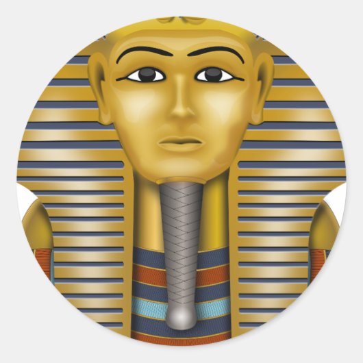 Tutankhamun Ägyptische Maske Runder Aufkleber (Vorderseite)