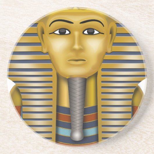 Tutankhamun Ägyptische Maske Sandstein Untersetzer (Vorne)