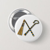 Tutankhamuns Dreschflegel und Haken Button (Vorne & Hinten)