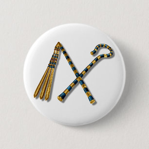 Tutankhamuns Dreschflegel und Haken Button