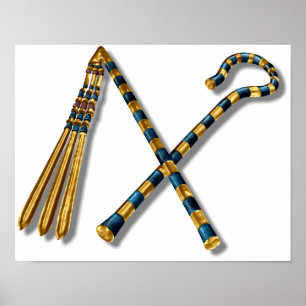 Tutankhamuns Dreschflegel und Haken Poster
