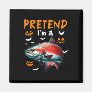 Tüte ich bin ein Lachs Halloween-Kostüm Angeln Lie Magnet