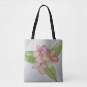 Tüte mit Frangipani Blumenmuster Tasche (Vorderseite)