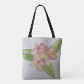 Tüte mit Frangipani Blumenmuster Tasche (Rückseite)