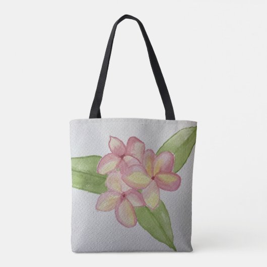 Tüte mit Frangipani Blumenmuster Tasche (Rückseite)