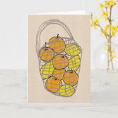 Tüte mit Orangen und Zitronen Karte (Gelbe Blume)