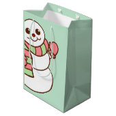 Tüte mit Schneemann-Motiv als Geschenkverpackung (Rückseite Schrägansicht)