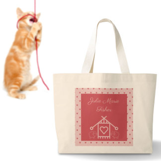 Tüte, rosa Herzen und Schafe Jumbo Stoffbeutel