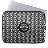 Tutor auf Abstraktem Muster in Schwarz und Weiß Laptopschutzhülle (Vorderseite)