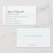 Tutor aus bearbeitbaren Linken Visitenkarte (Vorne/Hinten)