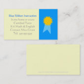 Tutor Blue Ribbon Template Visitenkarte (Vorne/Hinten)