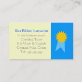 Tutor Blue Ribbon Template Visitenkarte (Vorderseite)