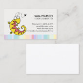 Tutor Cute Lizard Business Card Visitenkarte (Vorne/Hinten)