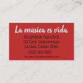 Tutor de Flauta Visitenkarte (Rückseite)