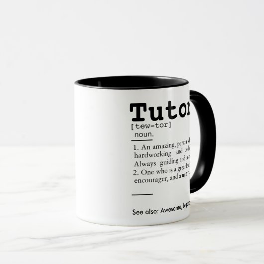 Tutor-Definition, Tutor-Geschenk, Tasse (VorderseiteRechts)