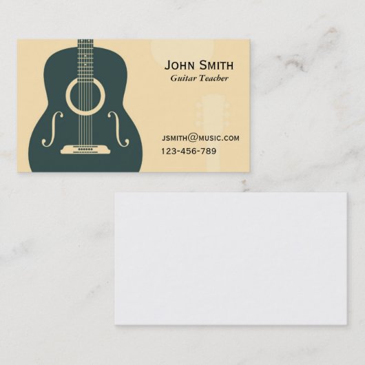 Tutor der freiberuflichen Gitarrenlehrerin Visitenkarte (Vorne/Hinten)