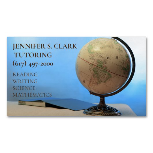 Tutor / Educational Globe & Book Back to school Magnetische Visitenkarte (Vorderseite)
