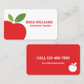 Tutor Ersatzlehrer auf Abruf Visitenkarte (Vorne/Hinten)