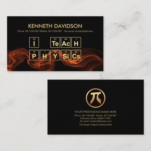 Tutor für Sound Wave Physics Periodic Table Chemis Visitenkarte (Vorne/Hinten)