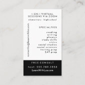 Tutor für virtuellen Trainer Visitenkarte (Rückseite)