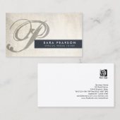 Tutor-Grunge Monogram BusinessCard Visitenkarte (Vorne/Hinten)