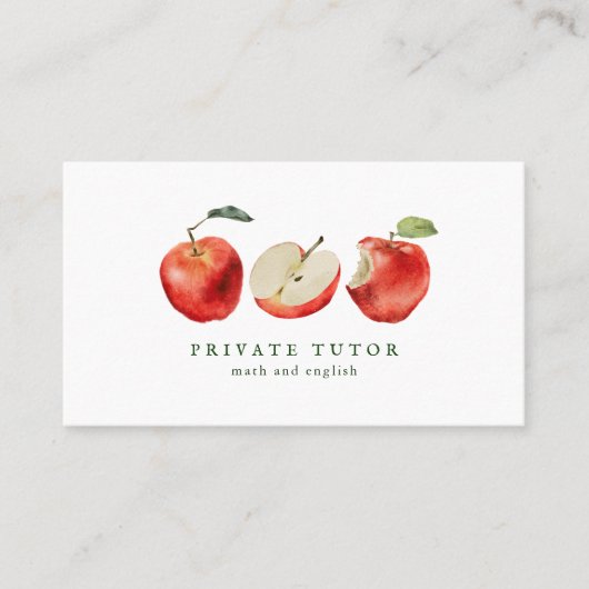 Tutor-Lehrer Äpfel Visitenkarte (Vorderseite)