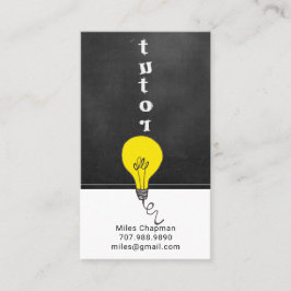 Tutor-Lehrer Chalkboard Light Bulb Idee Visitenkarte
