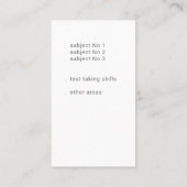 Tutor-Lehrer Chalkboard Light Bulb Idee Visitenkarte (Rückseite)