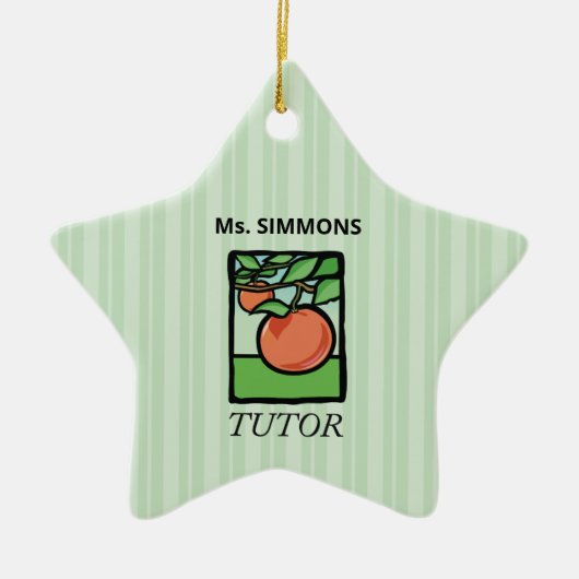 Tutor, Lehrer Danke, Apple Keramik Ornament (Vorne)