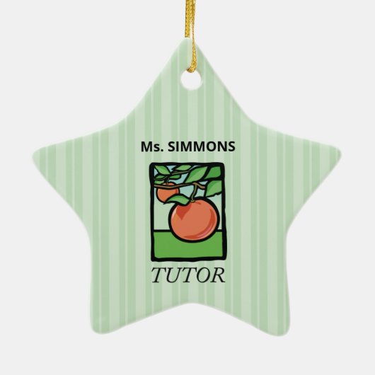 Tutor, Lehrer Danke, Apple Keramik Ornament (Hinten)