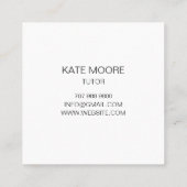 Tutor-Lehrer Leuchtpult Idee Symbol Gehirn Quadratische Visitenkarte (Rückseite)