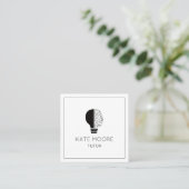 Tutor-Lehrer Leuchtpult Idee Symbol Gehirn Quadratische Visitenkarte (Stehend Vorderseite)