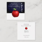 Tutor-Lehrerin Apple-Tafel Quadratische Visitenkarte (Vorne/Hinten)