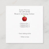 Tutor-Lehrerin Apple-Tafel Quadratische Visitenkarte (Rückseite)