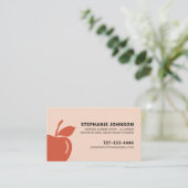 Tutor-Lehrerin Dramatisches Red Apple-Logo Visitenkarte (Stehend Vorderseite)