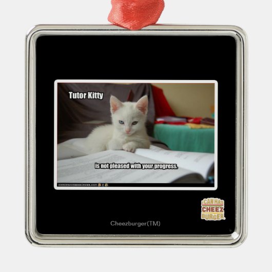 Tutor-Miezekatze Ornament Aus Metall (Vorne)