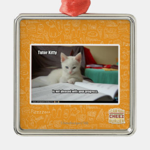 Tutor-Miezekatze Silbernes Ornament