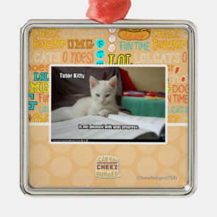 Tutor-Miezekatze Silbernes Ornament