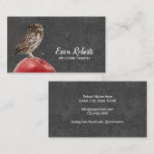 Tutor Nerdy Owl & Apple Chalkboard Visitenkarte (Vorne/Hinten)