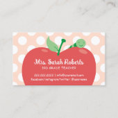 Tutor Niedlich Apple & Worm Pastell Pink Visitenkarte (Vorderseite)