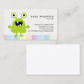Tutor Niedlich Green Alien Business Card Visitenkarte (Vorne/Hinten)