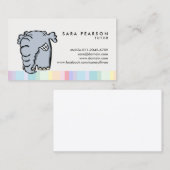 Tutor Niedlich Grinning Elephant Business Card Visitenkarte (Vorne/Hinten)
