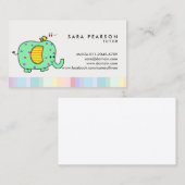 Tutor Niedlich Spotty Elephant Business Card Visitenkarte (Vorne/Hinten)