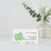 Tutor Niedlich Spotty Elephant Business Card Visitenkarte (Stehend Vorderseite)