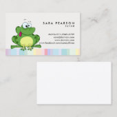 Tutor Niedliche Green Frog Business Card Visitenkarte (Vorne/Hinten)