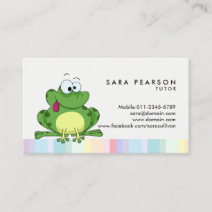 Tutor Niedliche Green Frog Business Card Visitenkarte