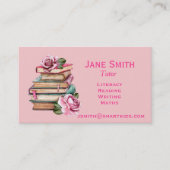 Tutor oder Lehrer in rosa Büchern Visitenkarte (Vorderseite)