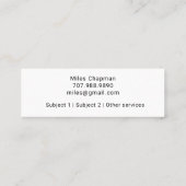 Tutor- oder Lehrer-Leuchtpult-Karton Mini Visitenkarte (Rückseite)