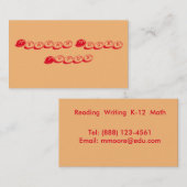 Tutor Red und Peach Visitenkarte (Vorne/Hinten)