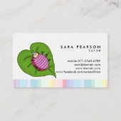 Tutor Tuition Tutoring Cartoon Ladybug Visitenkarte (Vorderseite)